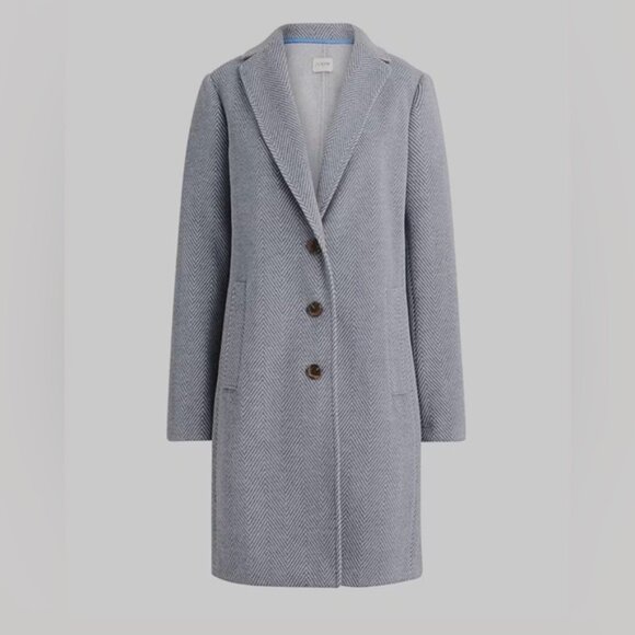 J. Crew Factory Herringbone Topcoat Blue EUC sz 12 - Picture 2 of 8
